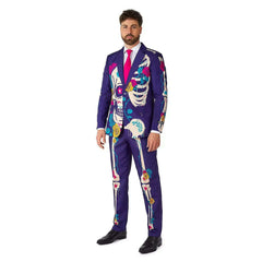 OppoSuits Sugar Skull Print Purple Suitmeister Suit