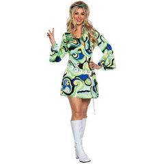 Swinging Sixties Psychedelic Dress Adult Women’s Costume