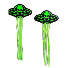 Tassel UFO Alien Glow-in-the-Dark Neon Green & Black Pasties