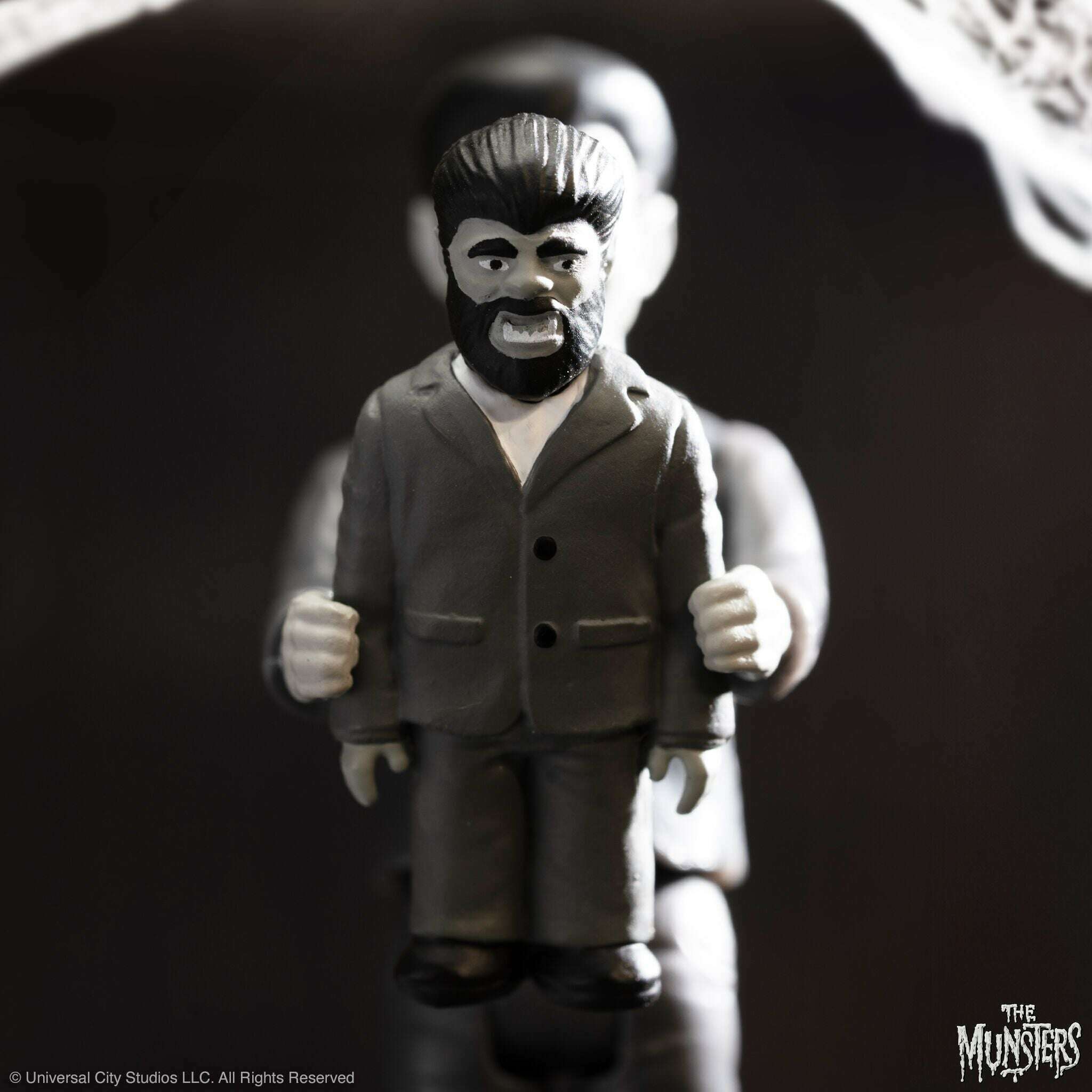 The Munsters: 2.85" Eddie Munster Greyscale ReAction Collectible Action Figure w/ Woof Woof Doll