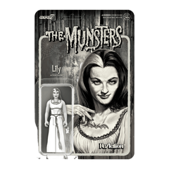 The Munsters: 3.75" Lily Munster Greyscale ReAction Collectible Action Figure & Candlestick