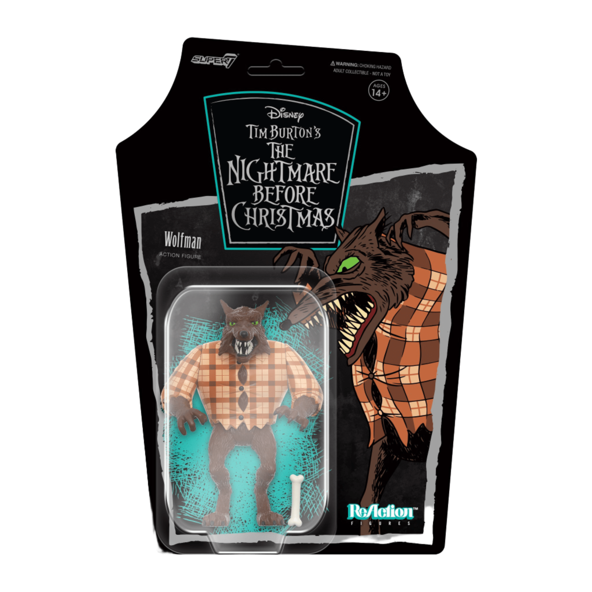 The Nightmare Before Christmas: 3.75" Wolfman ReAction Collectible Action Figure & Bone