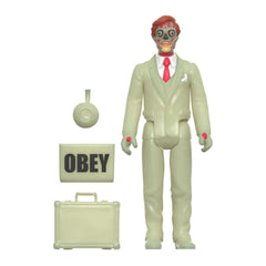 They Live: 3.75" Glow In The Dark Male Ghoul ReAction Collectible Action Figure w/ Briefcase, Newspaper, and Spy Drone