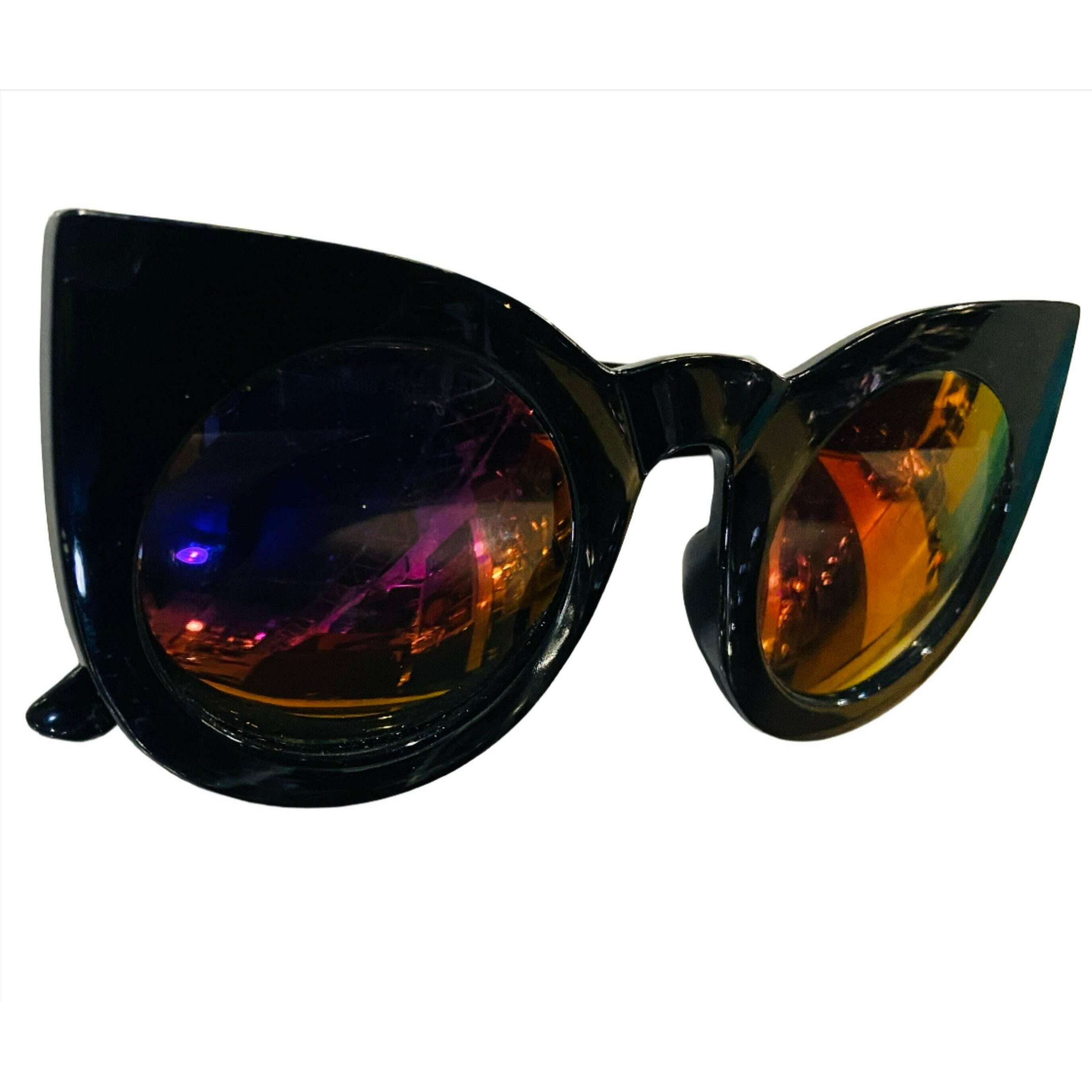 Thick Cat Eye Reflective Sunglasses