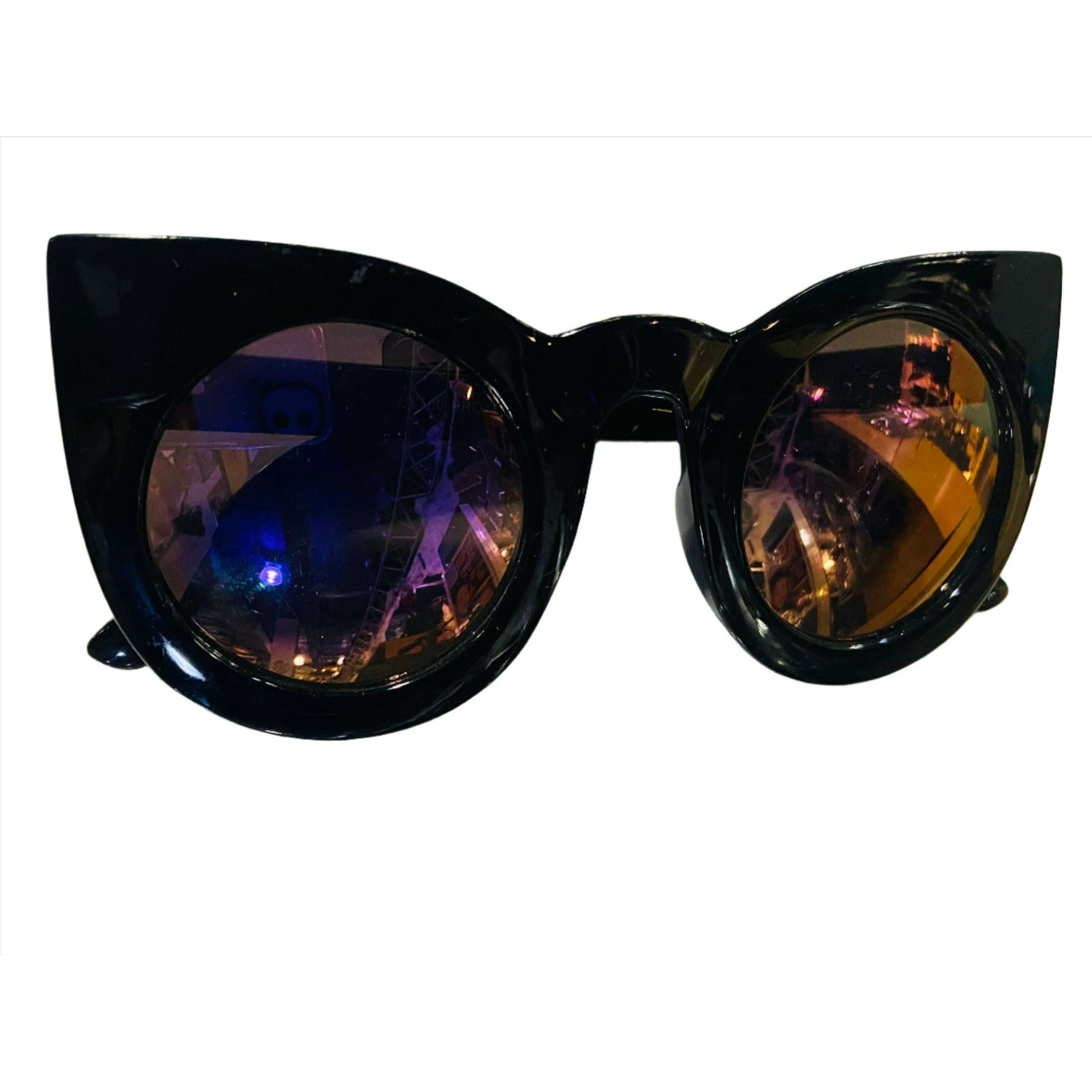 Thick Cat Eye Reflective Sunglasses