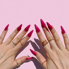 Tipsy Pink Stiletto Shaped Press On Nails