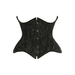 Top Drawer Black Lace Double Steel Boned Waist Cincher