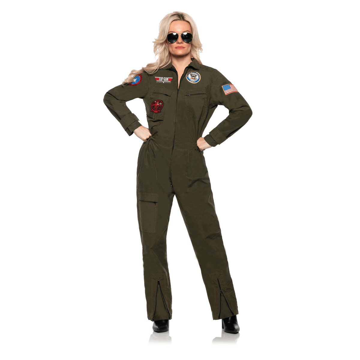 Top Gun Pilot Jumpsuit Women's Costume