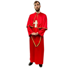 Traditional Catholic Cardinal Red Robe Adult Costume