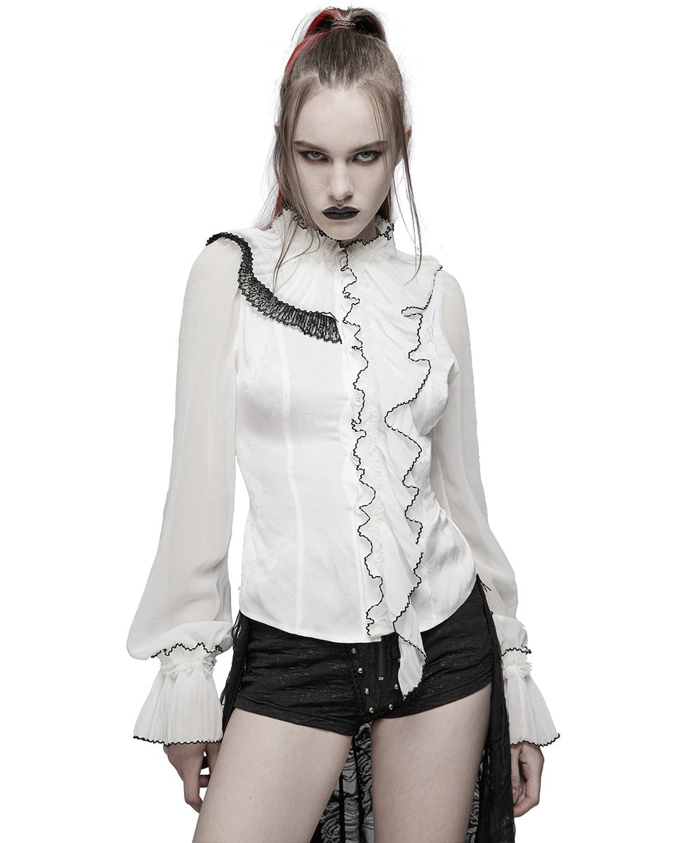 Gothic Asymmertical Jacquard Shirt