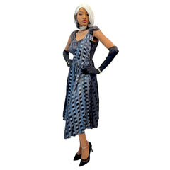 Ultimate 1950’s Women's Navy Taffeta Cocktail Dress Adult Costume