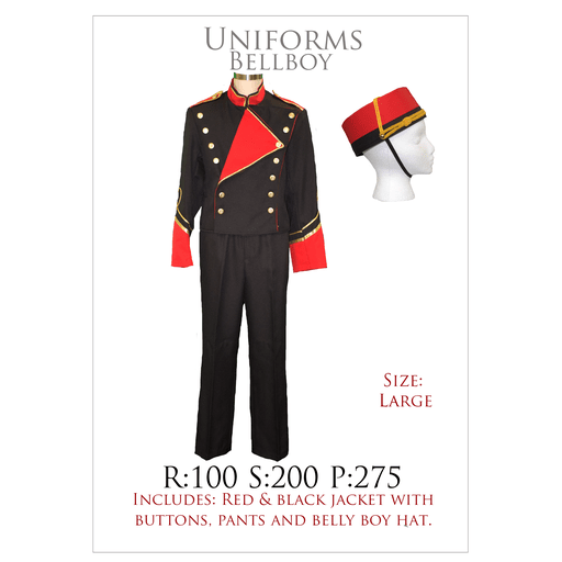 Uniform Bellboy Adult Costume  Large