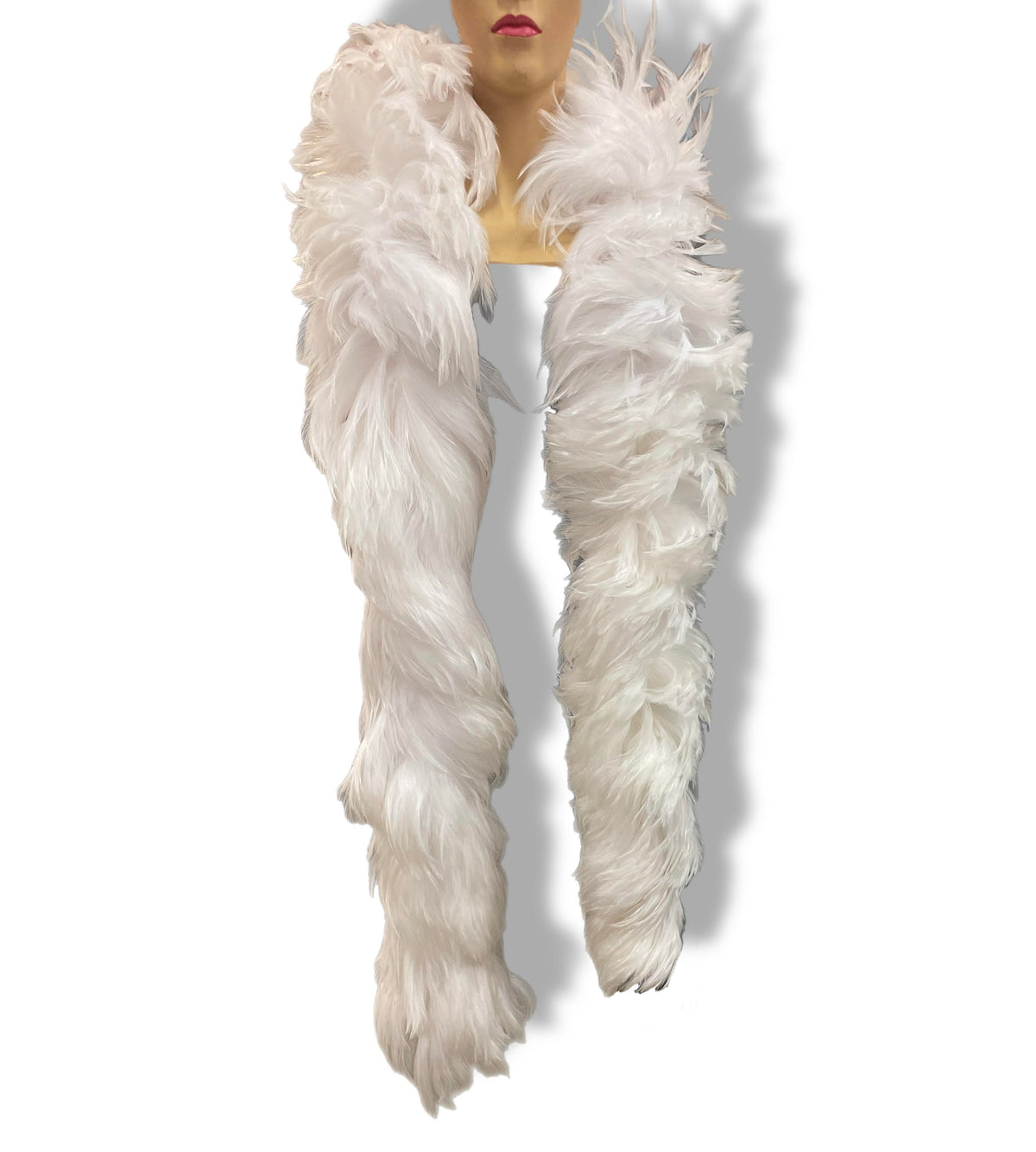 Hackle/Coque Feather Boa Bleached White