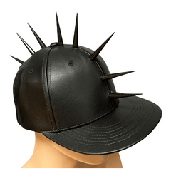 Vegan Leather Baseball Hat with 3" Spikes