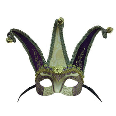 Venetian Jester Mask w/ Bells