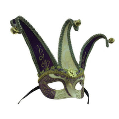 Venetian Jester Mask w/ Bells