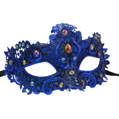 Venetian Lace Mask with Color Crystals