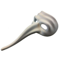 Venetian Long Curved Nose Mask White