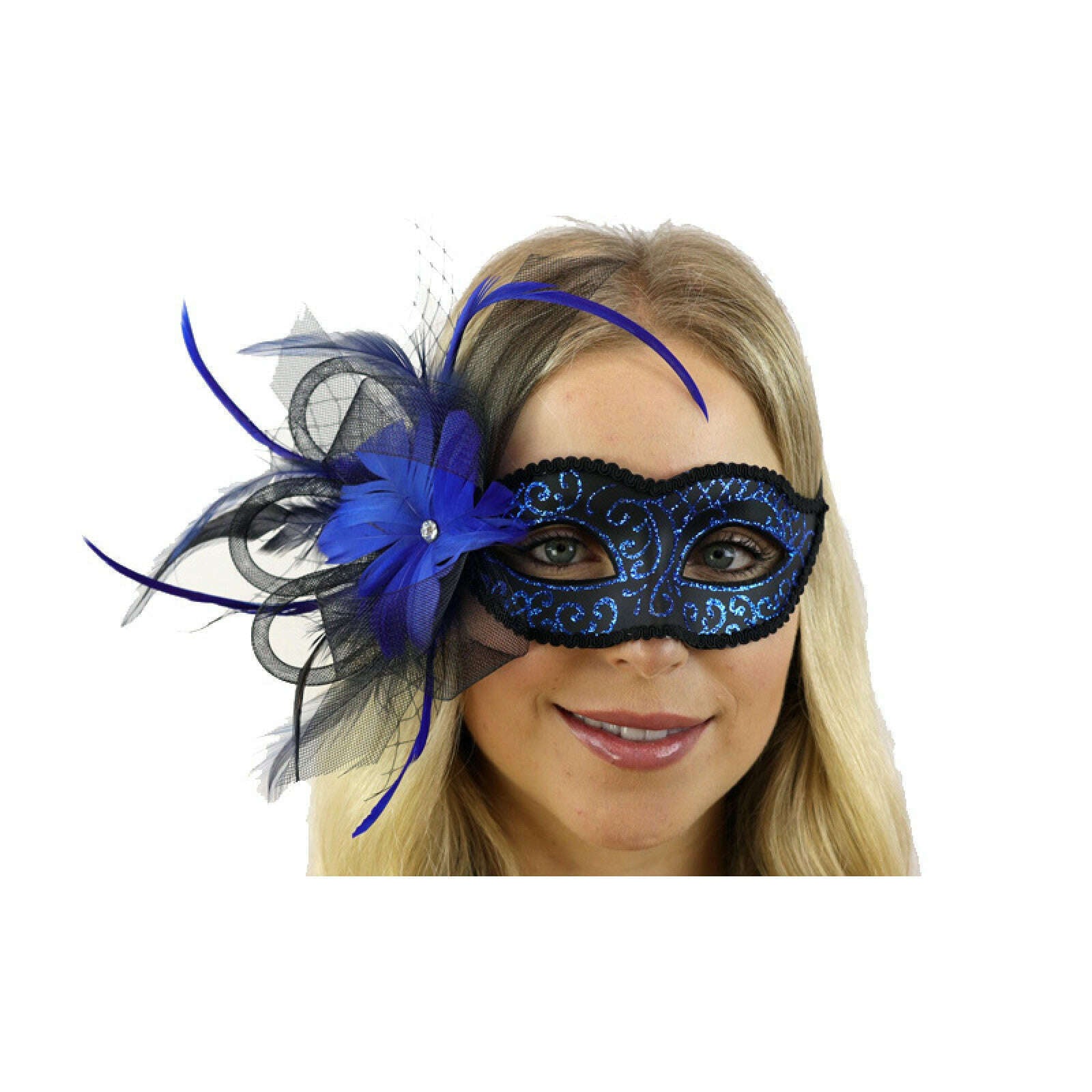 Venetian Mask with Bow and Feathers