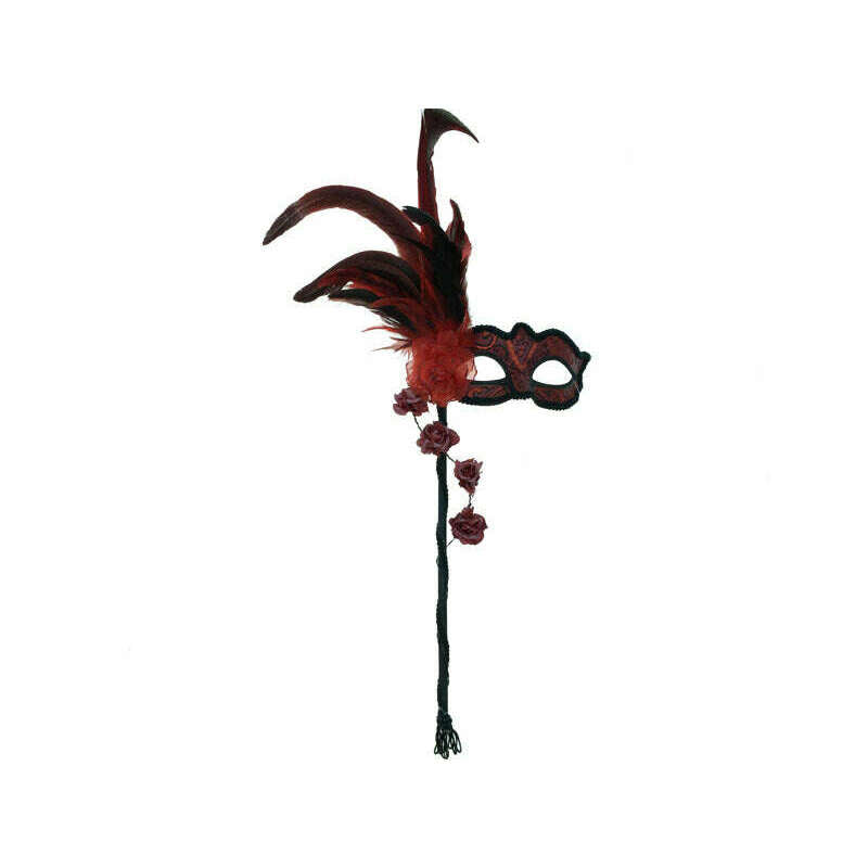 Venetian Mask with Flower and Stick