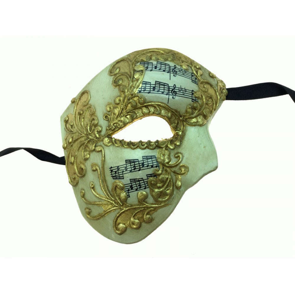 Venetian Phantom Mask w/ Musical Notes