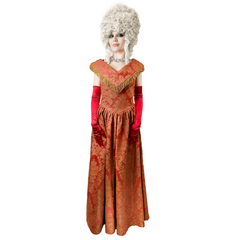 Victorian Red and Gold Women's Costume