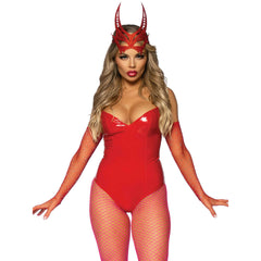 Vinyl Red Boned Bodysuit