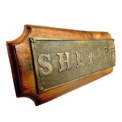 Western Rustic Wooden Sheriff Plaque