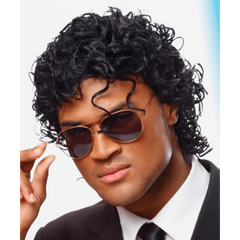 Wet Look Pop Star Black Unisex Wig