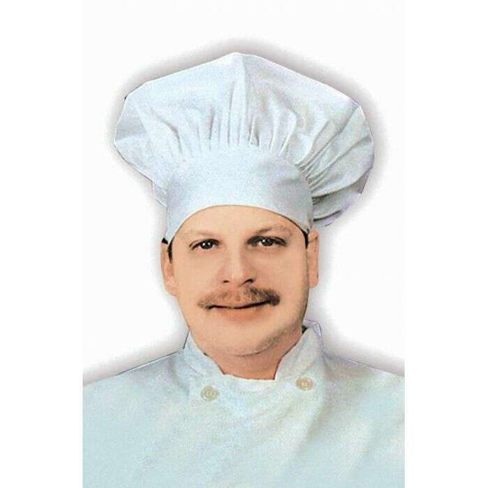 White Cloth Adult Costume Chef Hat