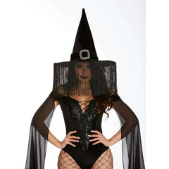 Wicked Witch Fringed Buckle Hat