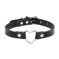 Wide Heart Ring Bondage Choker