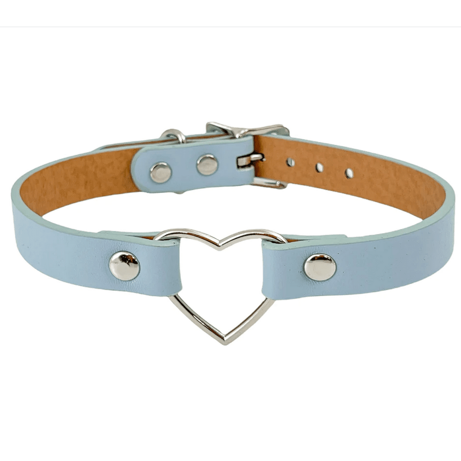 Wide Heart Ring Bondage Choker