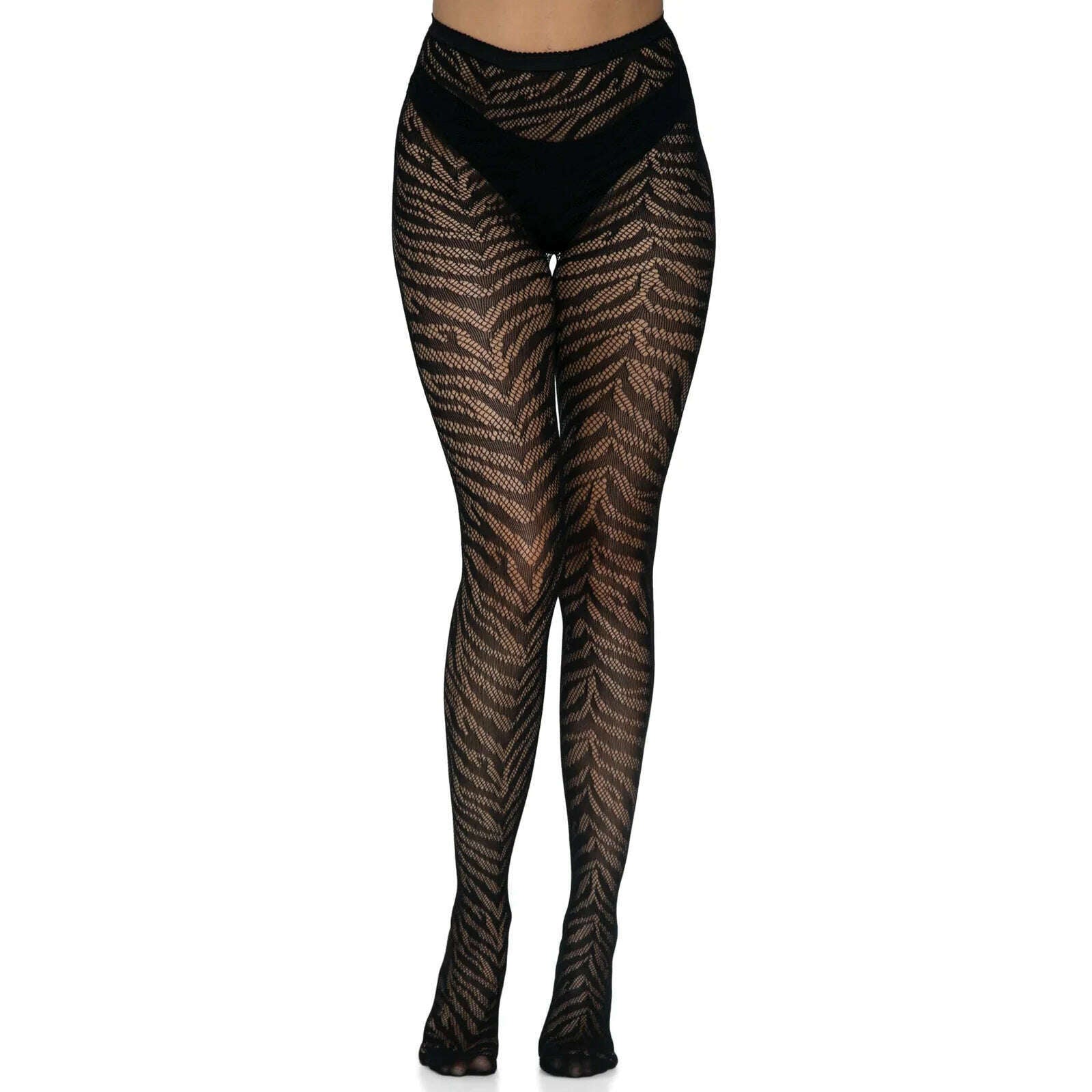 Zebra Fishnet Tights