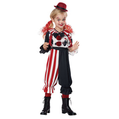 Kreepy Klown Red & Black Kids Costume