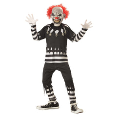 Deluxe Creepy Evil Clown Kids Costume