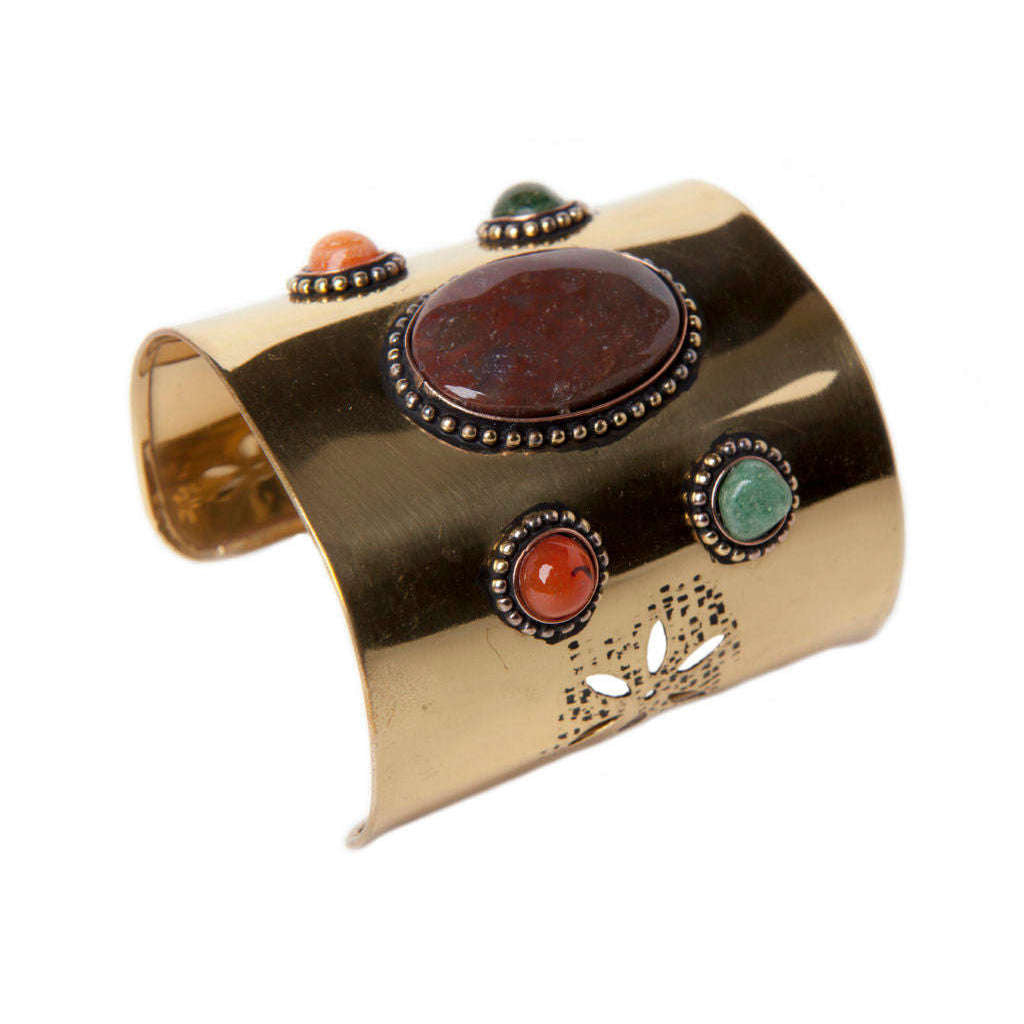 Metal Gemstone Cuff