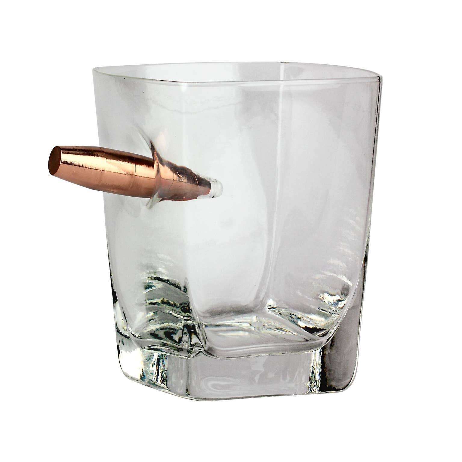 Bullet Through Whiskey Glass