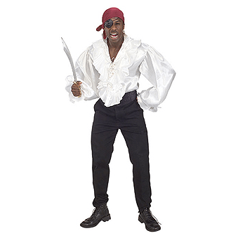 White Satin Adult Pirate Shirt