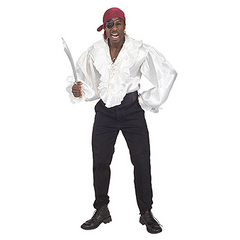 White Satin Adult Pirate Shirt