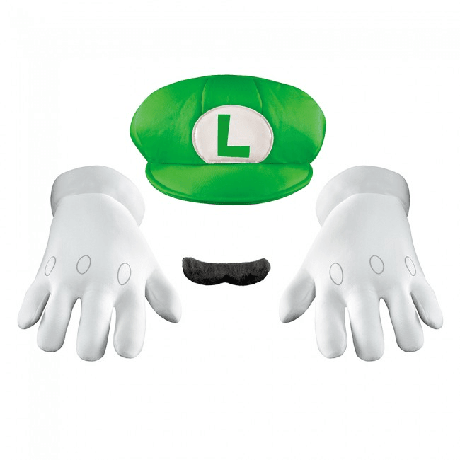 Super Mario Bros. Luigi Adult Costume Kit w/ Hat, Gloves & Mustache