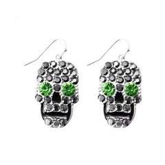 Skull Face Rhinestone Earrings