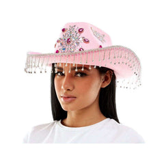 Premium Pink Rhinestone Cowboy Hat