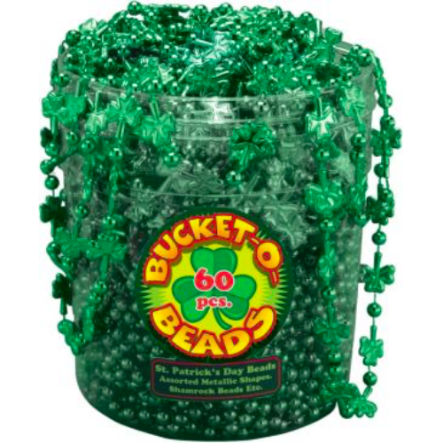 Saint Patrick's Day Bucket of Shamrock Beads (144 Pack)