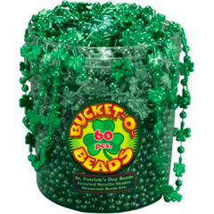 Saint Patrick's Day Bucket of Shamrock Beads (144 Pack)