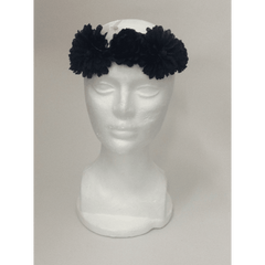 Black Flower Crown Headband Wrap