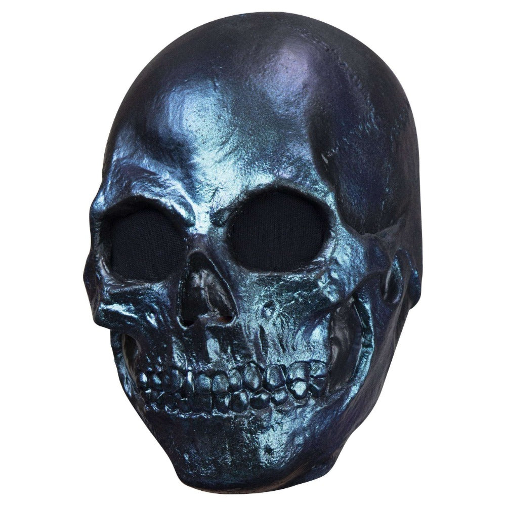 Metallic Blue Skull Latex Mask