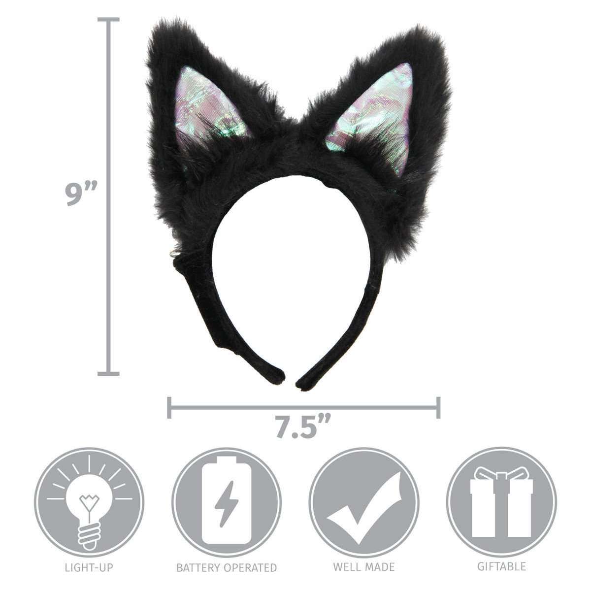 Light-Up Black Cat LumenEars Headband