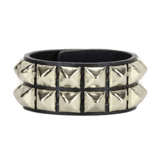 Subculture Double Pyramid Studded Snap Bracelet