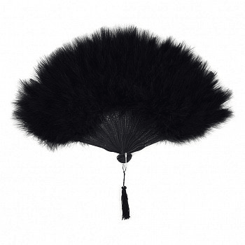 Black Marabou Feather Fan